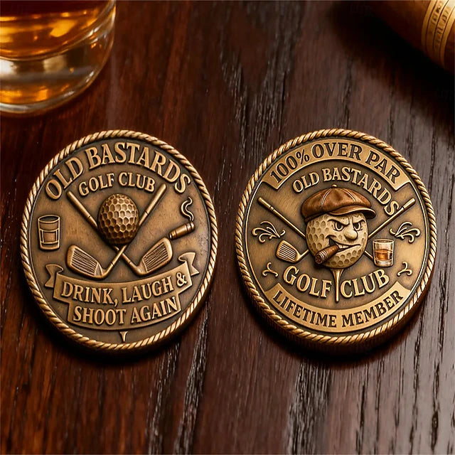 Over Par Old Bastards Golf Coin