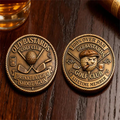 Over Par Old Bastards Golf Coin